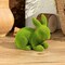 2PCS Easter Rabbit Decoration Green Moss Plush Rabbit Artificial Sculpture Green Plush Rabbit Resin Ornament
